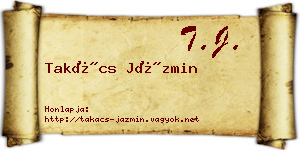 Takács Jázmin névjegykártya